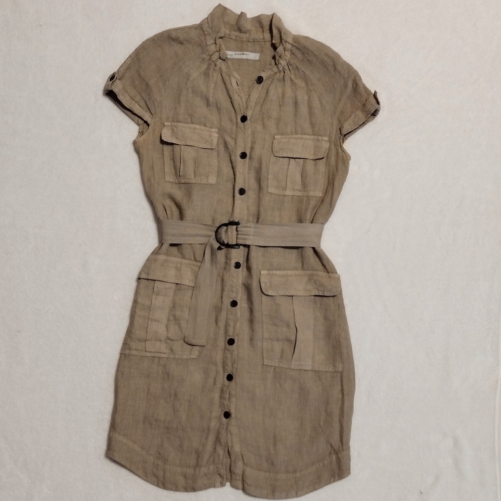 Zara 100% Linen Cargo 2-In-1 Dress